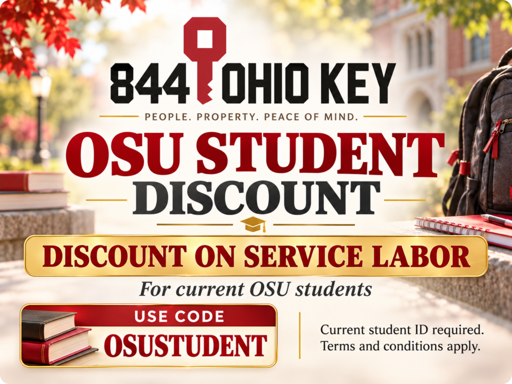 5% off labor for Ohio State and Columbus-area college students, code OSUSTUDENT, current student ID required