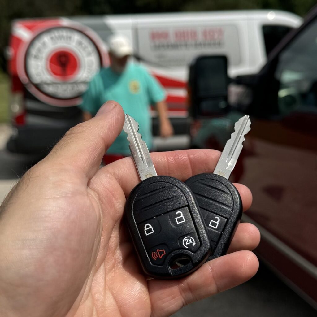 Ford remote-head key with the buttons built into the head of the key