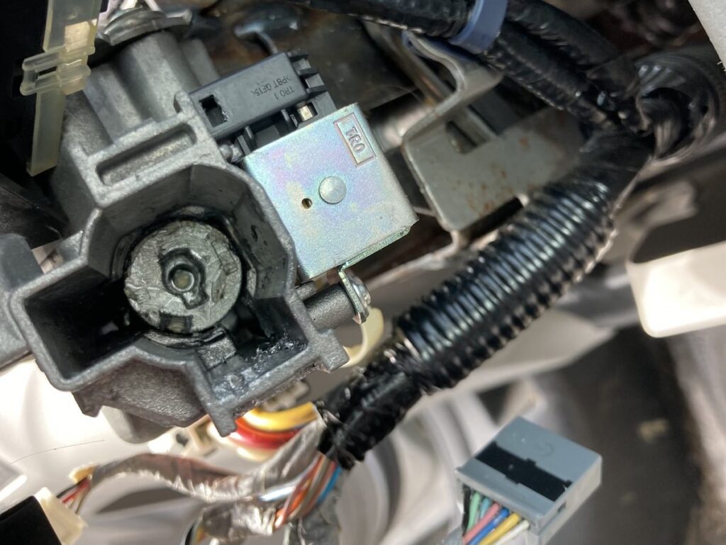 Honda ignition cylinder taken apart during an ignition repair